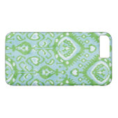 Coques Case-Mate iPhone Motifs tribaux mignons bleu et vert ikat (Dos (Horizontal))