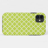 Coques Case-Mate iPhone Motifs vert clair et blancs de Quatrefoil (Dos (Horizontal))