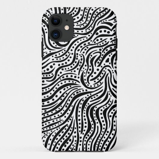 Coques Case-Mate iPhone Motion sur l'eau - noir et blanc (Dos)