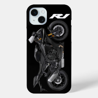 Coque iPhone 15 Mini Moto Blue R1 Sportsbike