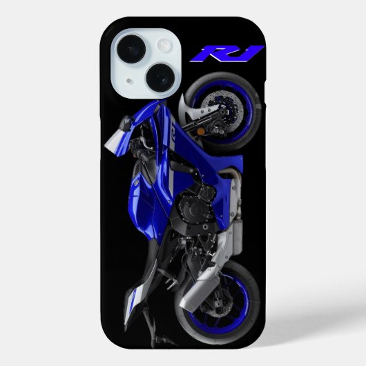 Coques Case-Mate iPhone Moto Blue R1 Sportsbike (Verso)