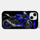 Coques Case-Mate iPhone Moto Blue R1 Sportsbike (Verso (horizontal))