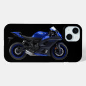Coques Case-Mate iPhone Moto Blue Yamaha Yzf-R7 (Verso (horizontal))