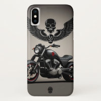 Motocyclette personnalisée avec graphique de crâne