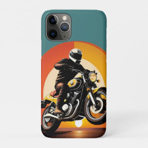 Case-Mate iPhone Case Motocycliste au style rétro dans un coucher de sol