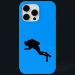 Coque iPhone 15 Pro Max Motorola Droid RAZR - Scuba Diver<br><div class="desc">Silhouette noire de plongée sous-marine dans la "mer bleue profonde"</div>
