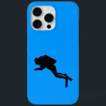 Coque iPhone 15 Pro Max Motorola Droid RAZR - Scuba Diver<br><div class="desc">Silhouette noire de plongée sous-marine dans la "mer bleue profonde"</div>