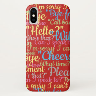 Case-Mate iPhone Case Mots brouillés en couleur montrant des conversatio