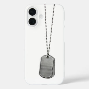 Coques iPhone 16 Mots-clés Chien Militaire Sur Blanc