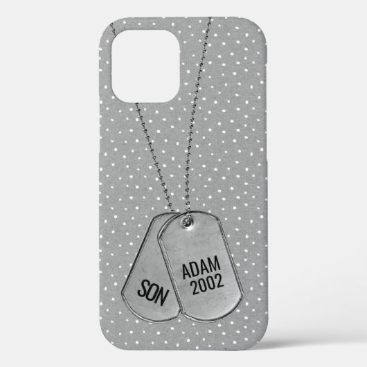 Coques Case-Mate iPhone Mots clés Chien Militaire sur Pois (Verso)