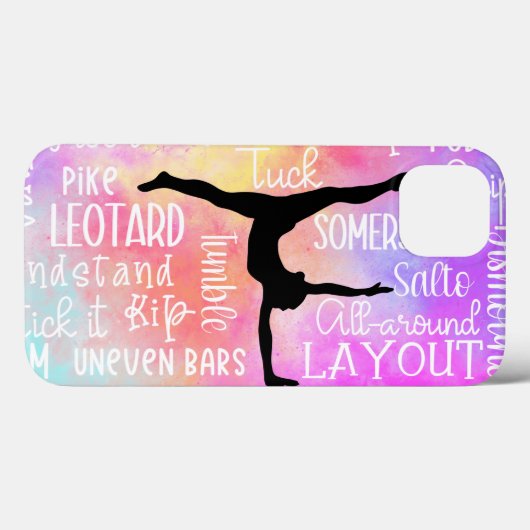 Coques Case-Mate iPhone Mots de gymnastique Rainbow Ombre (Verso (horizontal))