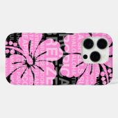 Coques Case-Mate iPhone Mots d'été Hibiscus hawaïen rose (Verso (horizontal))