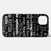 Coques Case-Mate iPhone Mots Inspirants Noir Blanc (Verso (horizontal))