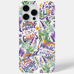 Coque iPhone 15 Pro Max "Mots radieux embrassent la magie de la vie"