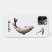 Coques Case-Mate iPhone Mouche de truite Mouches de pêche Aquarelle rustiq (Dos (Horizontal))