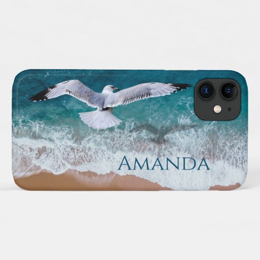 Coques Case-Mate iPhone Mouette au-dessus de la mer (Dos (Horizontal))