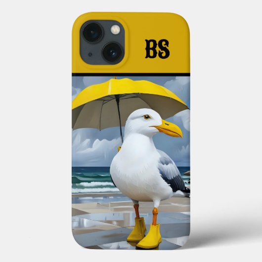 Coques Case-Mate iPhone Mouette drôle dans les bottes de pluie - Humour de (Verso)