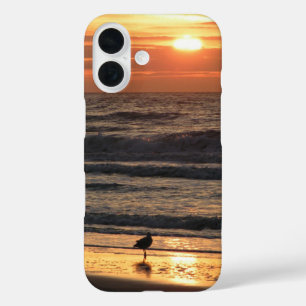 Coques iPhone 16 Mouettes au bord de la mer au coucher du soleil