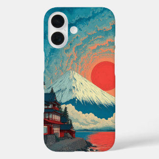 Coques iPhone 16 Mount Fuji Sunset Japanese Art Phone Case
