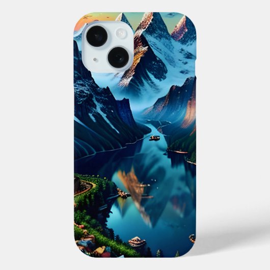 Coques Case-Mate iPhone Mountain Range Rivière et neige (Verso)