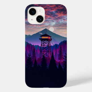 Coque Pour iPhone 14 Mountain Watchtower Téléphone Pittoresque Case 2