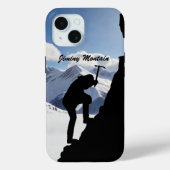 Coques Case-Mate iPhone Mountaineering with Climber Silhouette and Mtns (Verso)