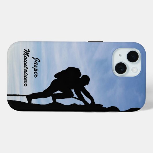 Coques Case-Mate iPhone Mountaineering with Climber Silhouette personalize (Verso (horizontal))