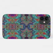 Coques Case-Mate iPhone Mousse de mer ondulée verte et rouge motif psychéd (Dos (Horizontal))
