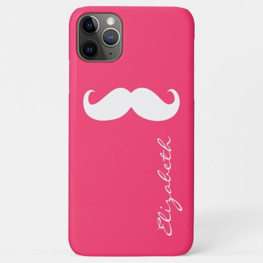 Coques Case-Mate iPhone Moustache Arrière - plan rose chaud (Dos)
