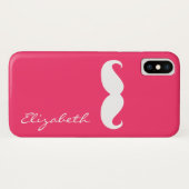 Coques Case-Mate iPhone Moustache Arrière - plan rose chaud (Dos (Horizontal))