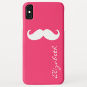Coques Case-Mate iPhone Moustache Arrière - plan rose chaud (Dos)