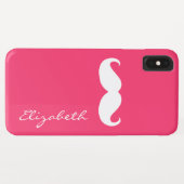 Coques Case-Mate iPhone Moustache Arrière - plan rose chaud (Dos (Horizontal))