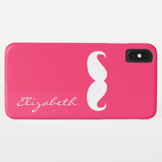 Coques Case-Mate iPhone Moustache Arrière - plan rose chaud (Dos (Horizontal))