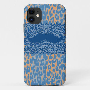 Coque Case-Mate Pour iPhone Moustache bleue et Empreinte de léopard