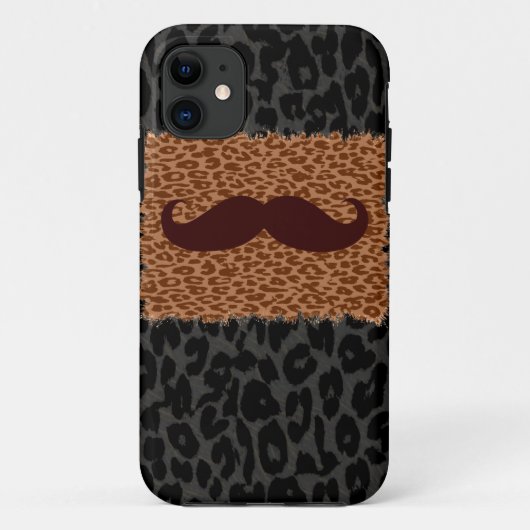 Coques Case-Mate iPhone Moustache Brown et Empreinte de léopard (Dos)