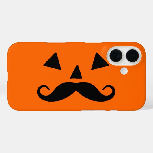 Coques Case-Mate iPhone Moustache citrouille (Verso (horizontal))