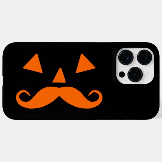 Coques Case-Mate iPhone Moustache citrouille (Verso (horizontal))