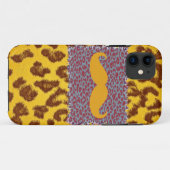 Coques Case-Mate iPhone Moustache drôle et Empreinte de léopard (Dos (Horizontal))