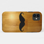 Coques Case-Mate iPhone Moustache drôle sur l'arrière - plan en bois (Dos (Horizontal))