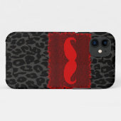 Coques Case-Mate iPhone Moustache et Empreinte de léopard de Red Funny (Dos (Horizontal))