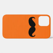 Coques Case-Mate iPhone Moustache noire drôle sur fond orange (Verso (horizontal))