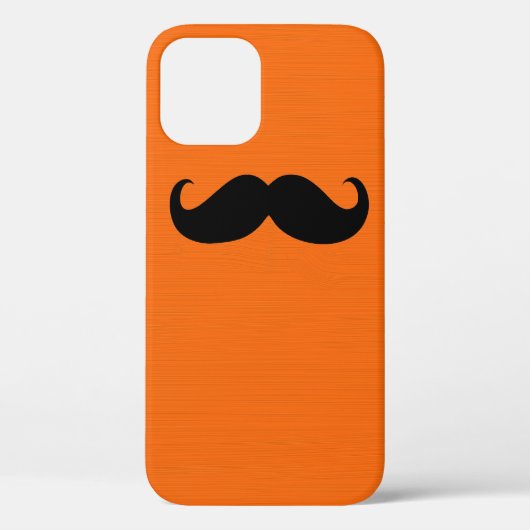 Coques Case-Mate iPhone Moustache noire drôle sur fond orange (Verso)