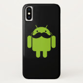 Coques Case-Mate iPhone Moustache Robot Android sur Noir (Dos)