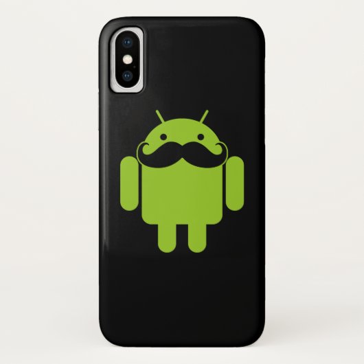 Coques Case-Mate iPhone Moustache Robot Android sur Noir (Dos)
