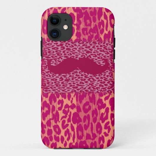 Coques Case-Mate iPhone Moustache rouge et Empreinte de léopard (Dos)