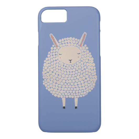 Coques Case-Mate iPhone Moutons ronds de sommeil de points blancs (Dos)