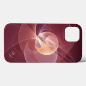 Coques Case-Mate iPhone Mouvement Vin Abstrait Rouge Rose Fractal Monogram (Verso (horizontal))