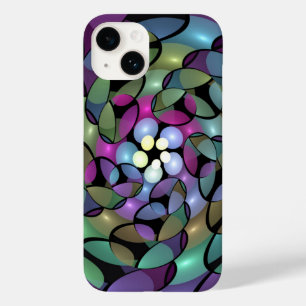 Coque Pour iPhone 14 Mouvements colorés Abstrait Trippy Fractal Art