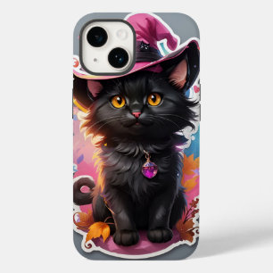 Coque Pour iPhone 14 Mug Chaleur Chat Mignon Bonne Halloween - Sorcière