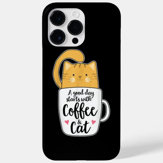 Coques Case-Mate iPhone Mug de café chat orange drôle amateur de chat (Verso)